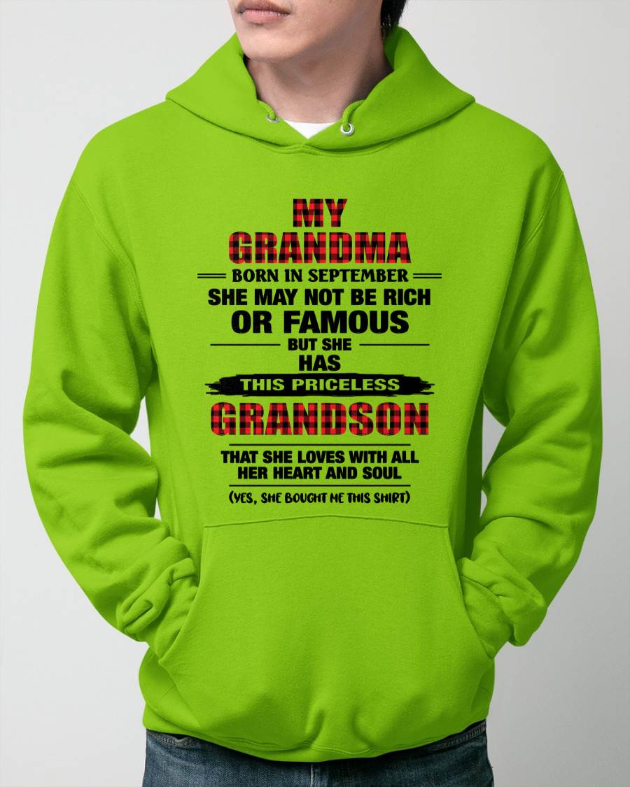 SEPTEMBER GRANDMA LOVES ME – PRICELESS GRANDSON GIFT- FROM GRANDMA - TLEE09 (SKU2604-260-09)