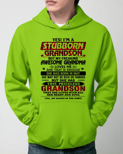 MAY - STUBBORN GRANDSON GRANDMA SHIRT - FROM GRANDMA - TLEE05 (SKU2608-86-05)