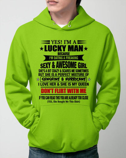 LUCKY MAN WITH AN AMAZING GIRLFRIEND TEE - FROM GF - TLEE00 (SKU2605-98-00)