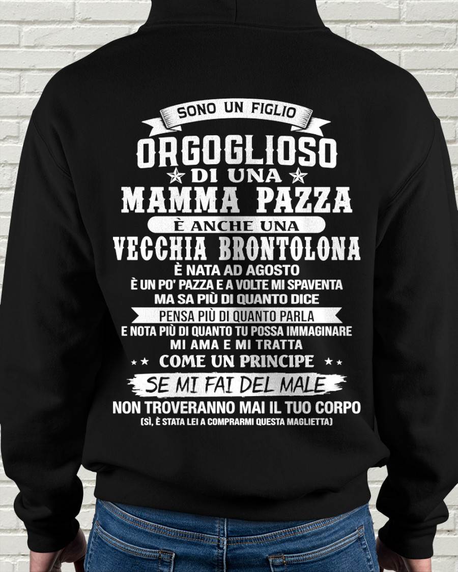 AGOSTO / FIGLIO DI UNA MAMMA PAZZA - REGALO DA MAMMA  - TLEE08 (SKU2606-204-08)