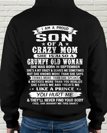 SEPTEMBER - PROUD SON OF A CRAZY MOM - FROM MOM - TLEE09 (SKU2606-127-09)