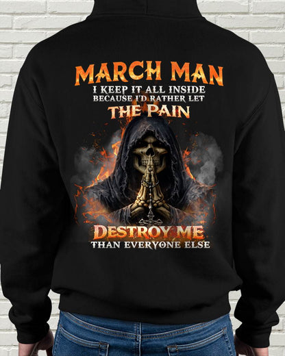 MARCH MAN SKULL SHIRT – I KEEP IT ALL INSIDE DARK GOTHIC T-SHIRT - FOR MAN - TLEE03 (SKU2604-136-03)