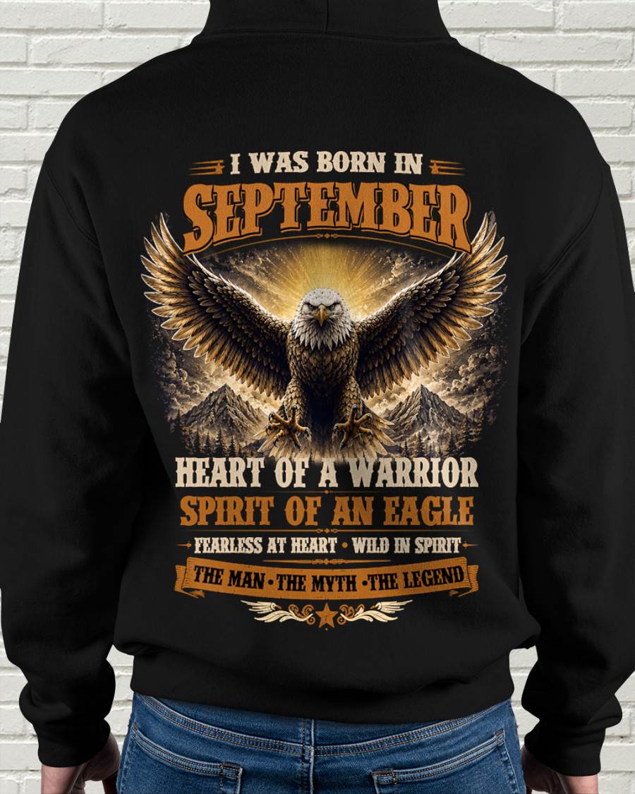 SEPTEMBER BORN WARRIOR EAGLE SHIRT DESIGN - FOR MAN - TLEE09 (SKU2605-225-09)