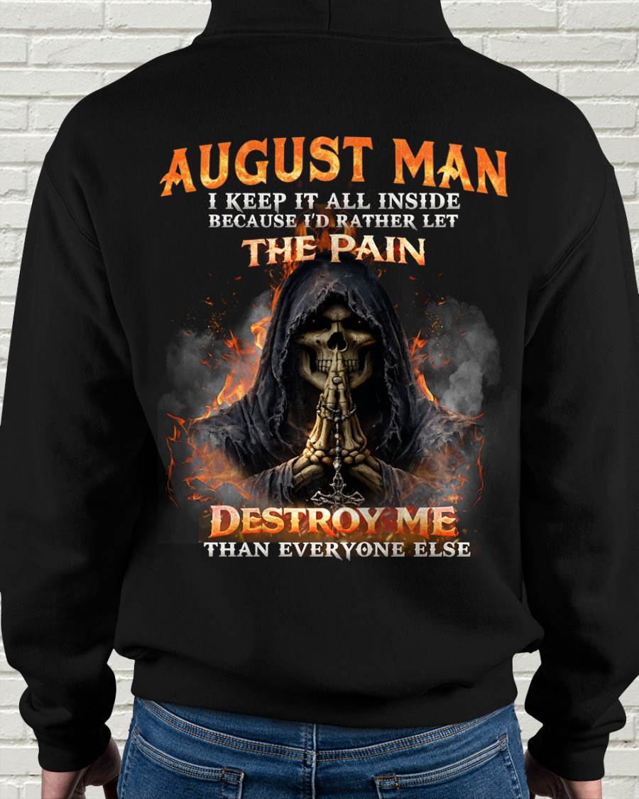 AUGUST MAN SKULL SHIRT – I KEEP IT ALL INSIDE DARK GOTHIC T-SHIRT - FOR MAN - TLEE08 (SKU2604-136-08)