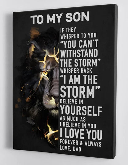 To My Son From Dad Canvas