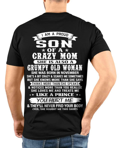 NOVEMBER - PROUD SON OF A CRAZY MOM - FROM MOM - TLEE11 (SKU2606-127-11)