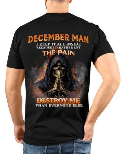 DECEMBER MAN SKULL SHIRT – I KEEP IT ALL INSIDE DARK GOTHIC T-SHIRT - FOR MAN - TLEE12 (SKU2604-136-12)
