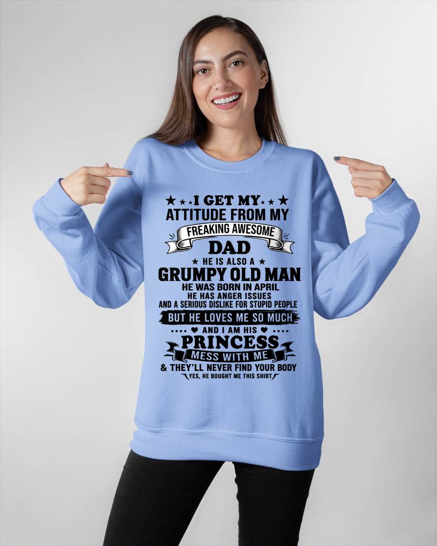 APRIL - AWESOME DAD PRINCESS SHIRT - FROM DAD - TLEE04 (SKU2607-352-04)