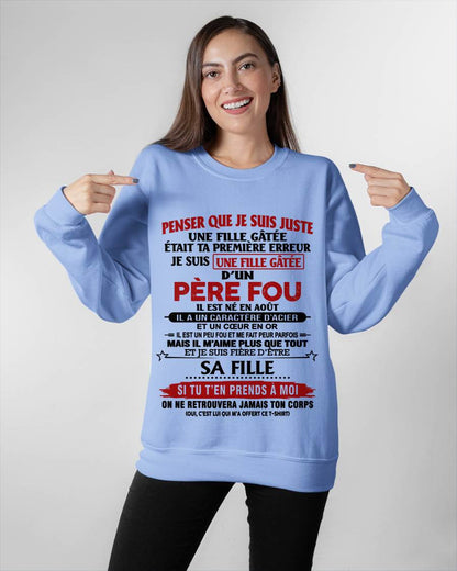 AOÛT / PAPA FOU, FILLE GÂTÉE - CADEAU DE PAPA - TLEE08 (SKU2605-354-08)