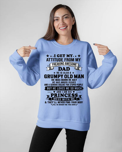 JULY - AWESOME DAD PRINCESS SHIRT - FROM DAD - TLEE07 (SKU2607-352-07)