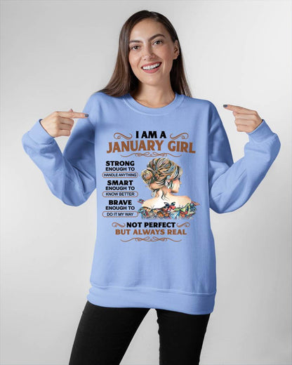 JANUARY – INSPIRATIONAL WOMEN’S SHIRT NOT PERFECT BUT REAL - FOR WOMEN - TLEE01 (SKU2604-159-01)