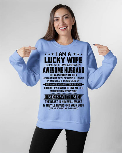 JULY BORN HUSBAND'S LUCKY WIFE - FROM HUSBAND - TLEE07 (SKU2605-97-07)