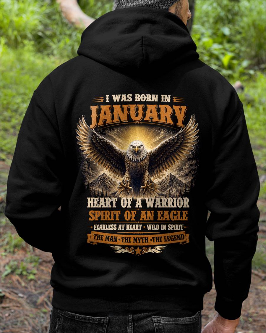 JANUARY BORN WARRIOR EAGLE SHIRT DESIGN - FOR MAN - TLEE01 (SKU2605-225-01)