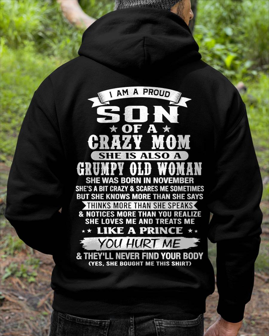 NOVEMBER - PROUD SON OF A CRAZY MOM - FROM MOM - TLEE11 (SKU2606-127-11)