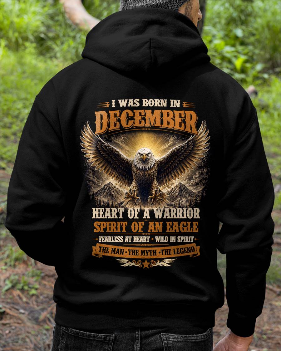 DECEMBER BORN WARRIOR EAGLE SHIRT DESIGN - FOR MAN - TLEE12 (SKU2605-225-12)