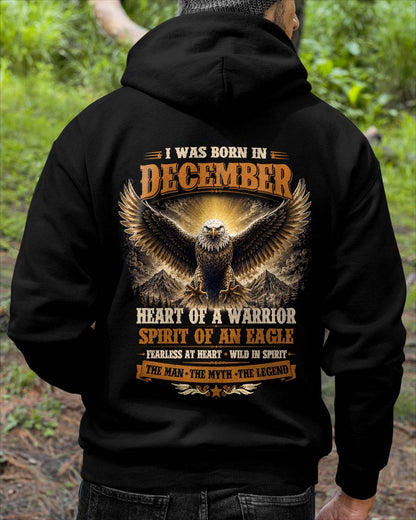 DECEMBER BORN WARRIOR EAGLE SHIRT DESIGN - FOR MAN - TLEE12 (SKU2605-225-12)