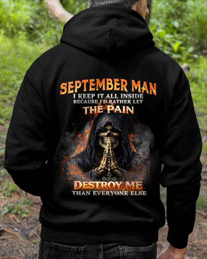 SEPTEMBER MAN SKULL SHIRT – I KEEP IT ALL INSIDE DARK GOTHIC T-SHIRT - FOR MAN - TLEE09 (SKU2604-136-09)