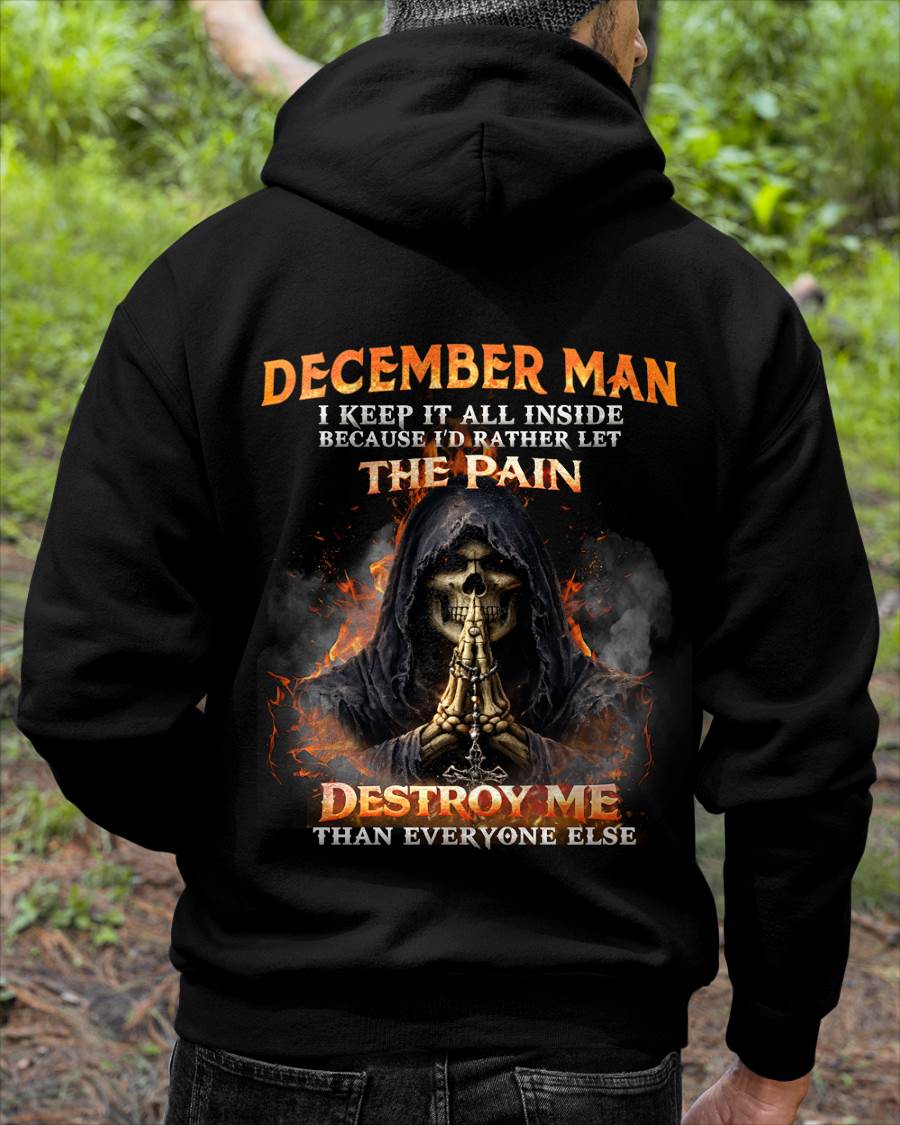 DECEMBER MAN SKULL SHIRT – I KEEP IT ALL INSIDE DARK GOTHIC T-SHIRT - FOR MAN - TLEE12 (SKU2604-136-12)