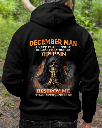DECEMBER MAN SKULL SHIRT – I KEEP IT ALL INSIDE DARK GOTHIC T-SHIRT - FOR MAN - TLEE12 (SKU2604-136-12)