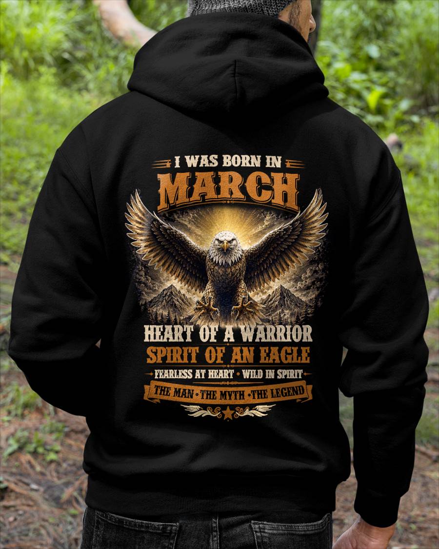 MARCH BORN WARRIOR EAGLE SHIRT DESIGN - FOR MAN - TLEE03 (SKU2605-225-03)