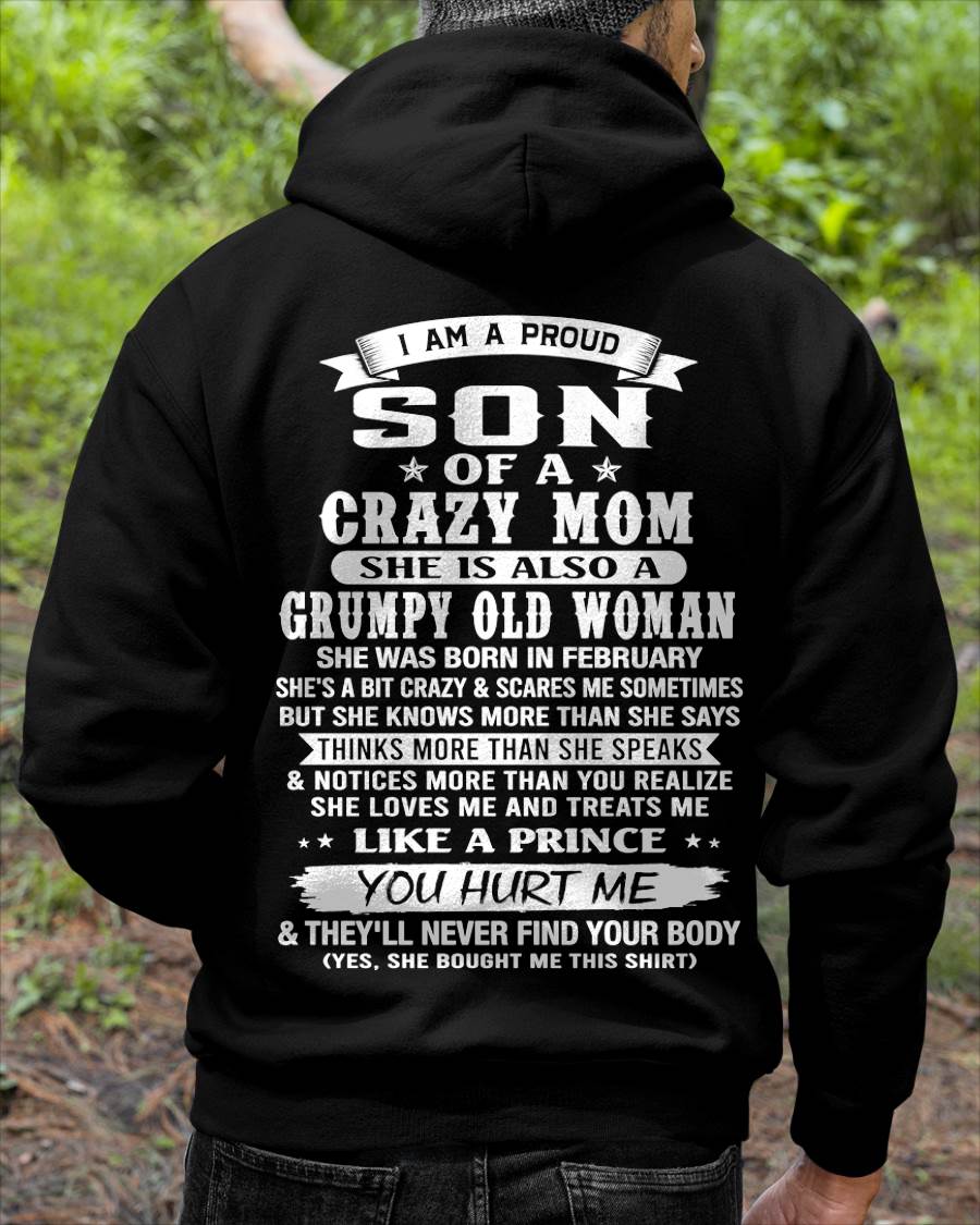 FEBRUARY - PROUD SON OF A CRAZY MOM - FROM MOM - TLEE02 (SKU2606-127-02)