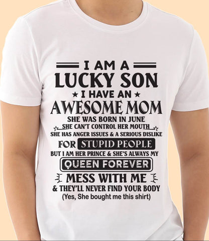 JUNE - I AM A LUCKY SON I HAVE AN AWESOME MOM - FROM MOM - TLEE06 (SKU11-37-06)