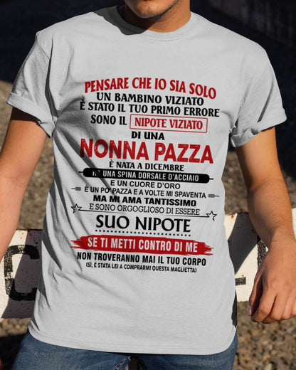 NONNA PAZZA NATA A DICEMBRE – NIPOTE VIZIATO – DALLA NONNA - TLEE12 (SKU2605-334-12)