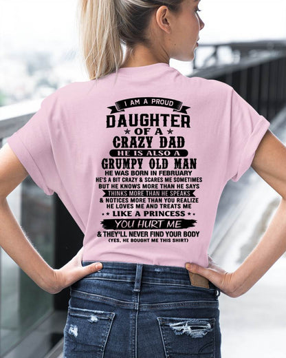 FEBRUARY - FUNNY DAD AND DAUGHTER SHIRT - FROM DAD - TLEE02 (SKU2606-394-02)