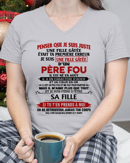 AOÛT / PAPA FOU, FILLE GÂTÉE - CADEAU DE PAPA - TLEE08 (SKU2605-354-08)