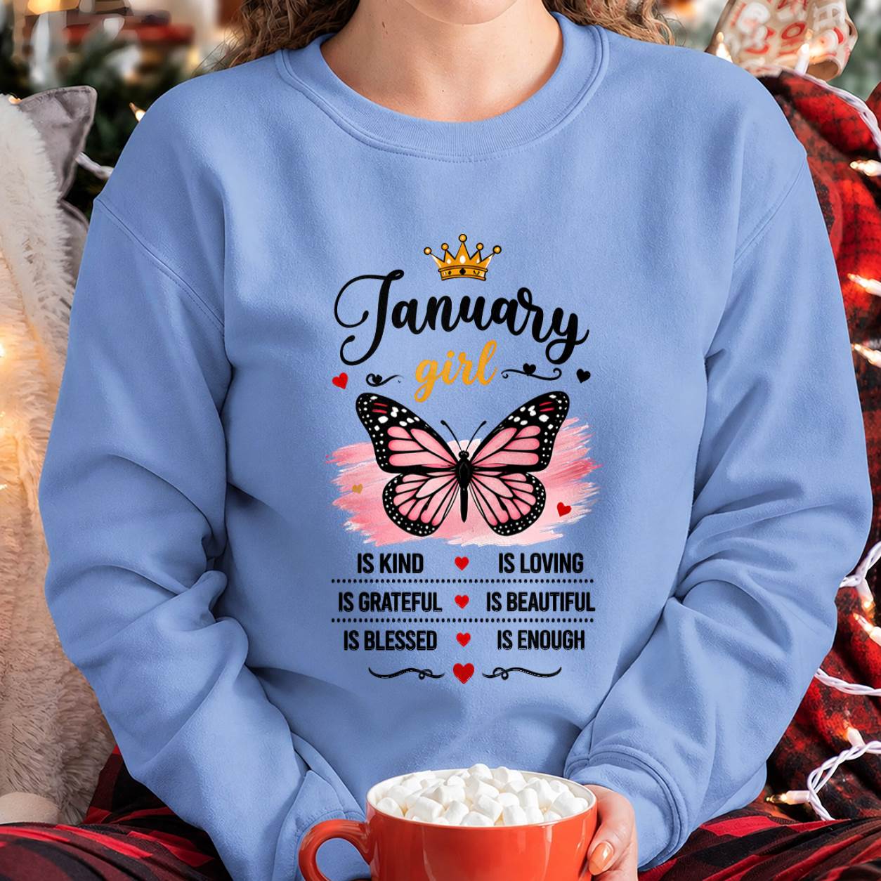 JANUARY GIRL BUTTERFLY SHIRT - FOR WOMEN - TLEE01 (SKU2608-593-01)
