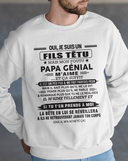 Oui, je suis un garçon têtu – T-shirt | Cadeau d’anniversaire de papa pour son fils - TLEE00 / fr00 (SKU12-260-00)