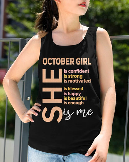OCTOBER GIRL - SELF LOVE TYPOGRAPHY - FOR WOMEN - TLEE10 (SKU2606-255-10)