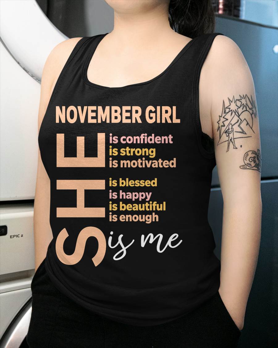 NOVEMBER GIRL - SELF LOVE TYPOGRAPHY - FOR WOMEN - TLEE11 (SKU2606-255-11)