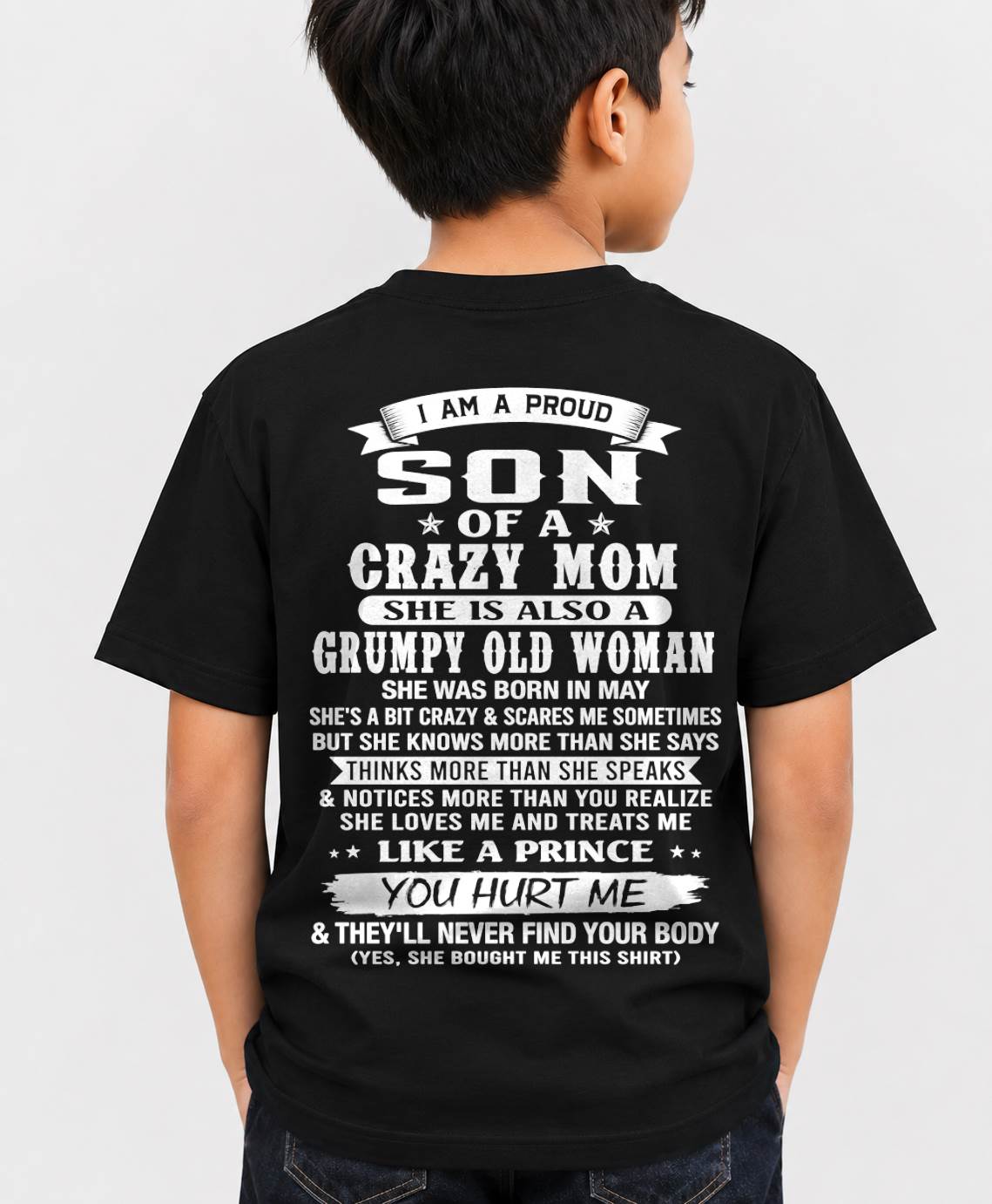MAY - PROUD SON OF A CRAZY MOM - FROM MOM - TLEE05 (SKU2606-127-05)
