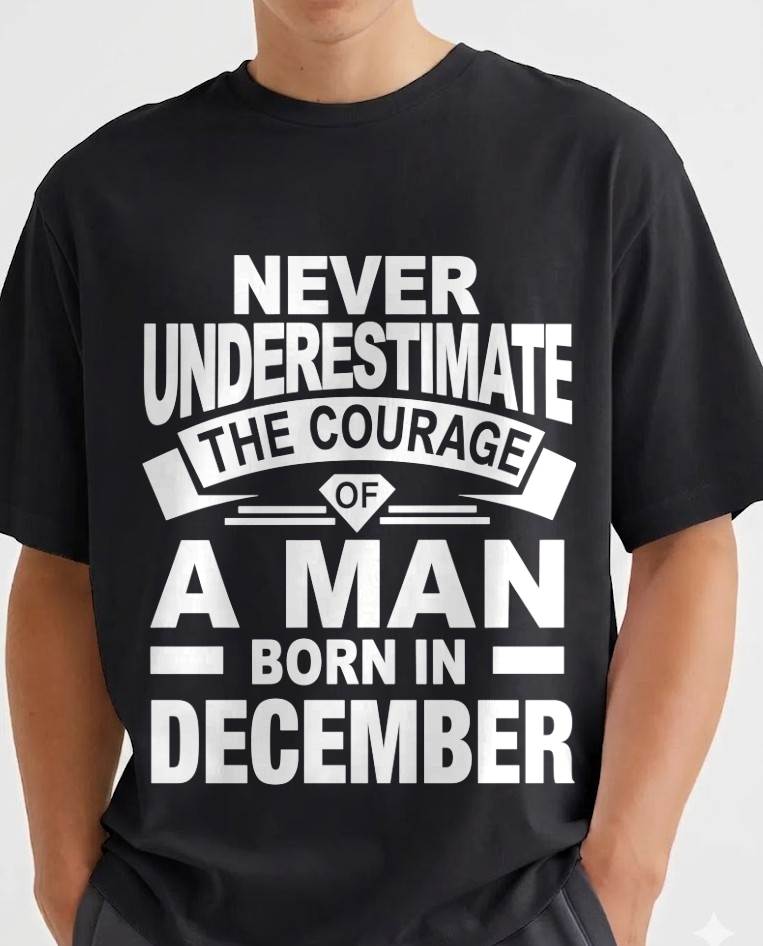 DECEMBER BORN MAN : COURAGE STRENGTH & PRIDE - FOR MAN - TLEE12 (SKU2606-126-12)