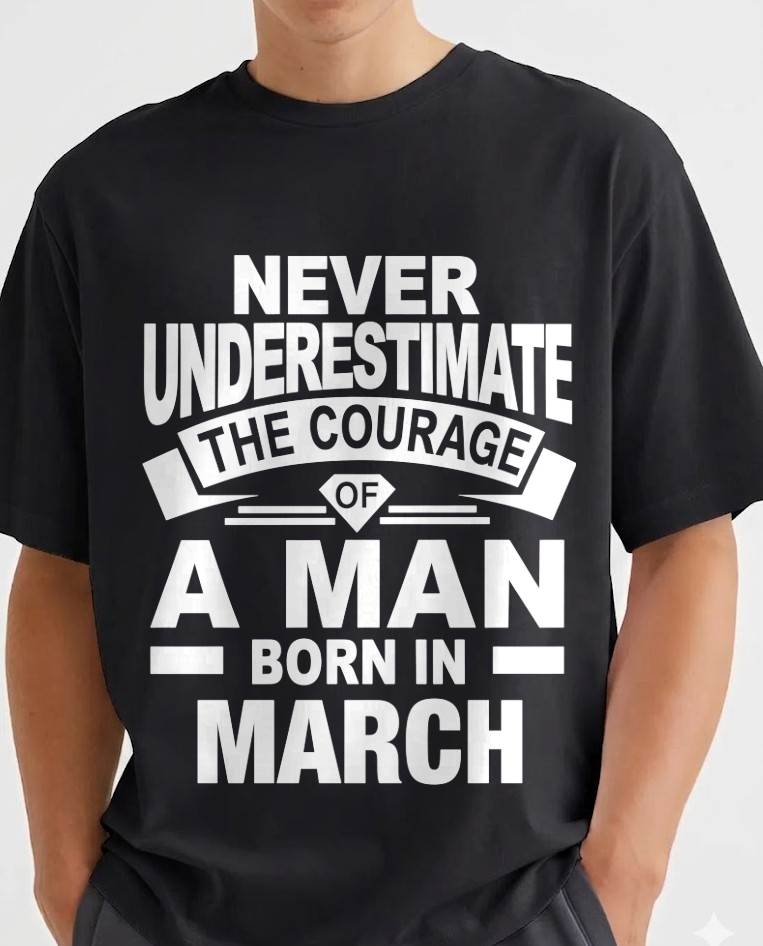 MARCH BORN MAN : COURAGE STRENGTH & PRIDE - FOR MAN - TLEE03 (SKU2606-126-03)