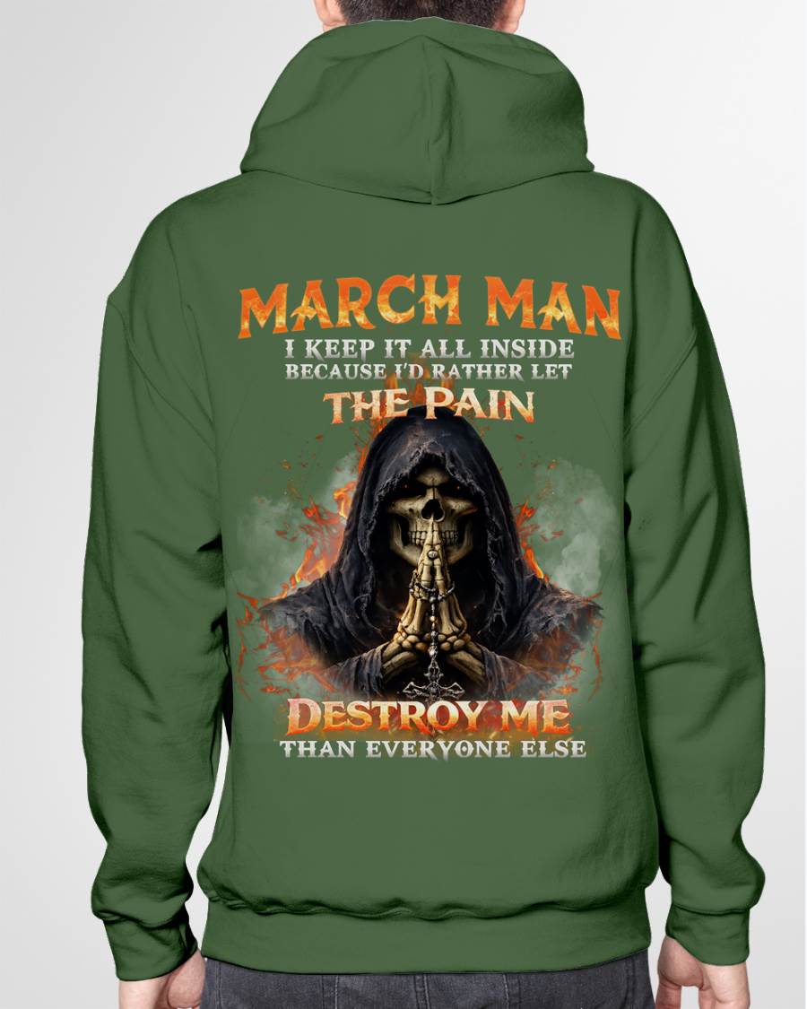 MARCH MAN SKULL SHIRT – I KEEP IT ALL INSIDE DARK GOTHIC T-SHIRT - FOR MAN - TLEE03 (SKU2604-136-03)