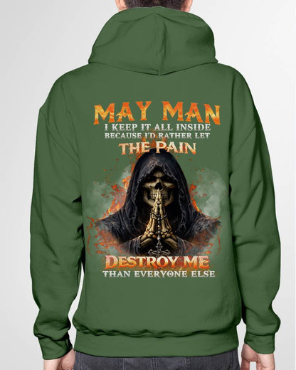 MAY MAN SKULL SHIRT – I KEEP IT ALL INSIDE DARK GOTHIC T-SHIRT - FOR MAN - TLEE05 (SKU2604-136-05)