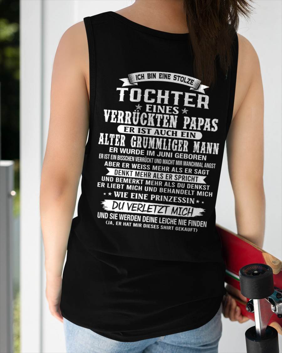JUNI / TOCHTER EINES VERRÜCKTEN PAPAS SHIRT - GESCHENK VOM PAPA  - TLEE06 (SKU2606-230-06)