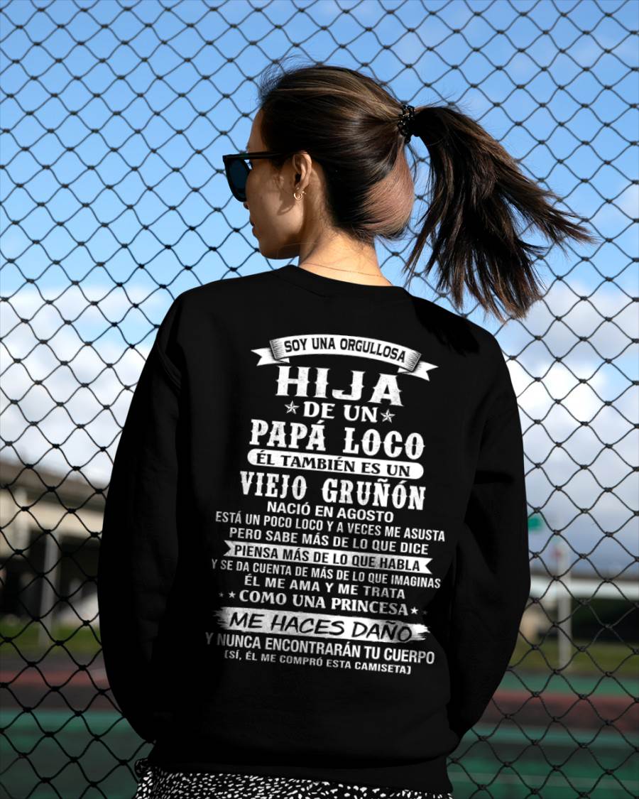 AGOSTO / HIJA DE UN PAPÁ LOCO SHIRT - REGALO DE PAPÁ  - TLEE08 (SKU2606-229-08)
