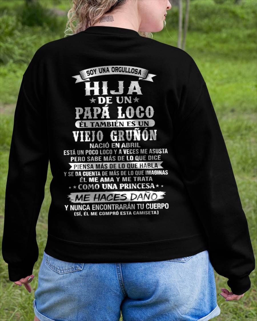 ABRIL / HIJA DE UN PAPÁ LOCO SHIRT - REGALO DE PAPÁ  - TLEE04 (SKU2606-229-04)