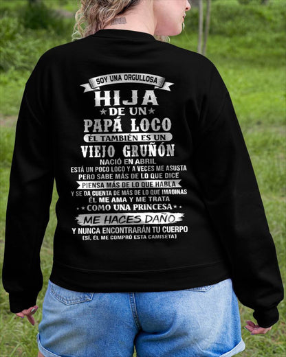ABRIL / HIJA DE UN PAPÁ LOCO SHIRT - REGALO DE PAPÁ  - TLEE04 (SKU2606-229-04)