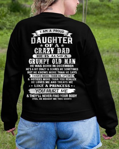 DECEMBER - PROUD DAUGHTER OF A CRAZY DAD - FROM DAD - TLEE12 (SKU2606-70-12)