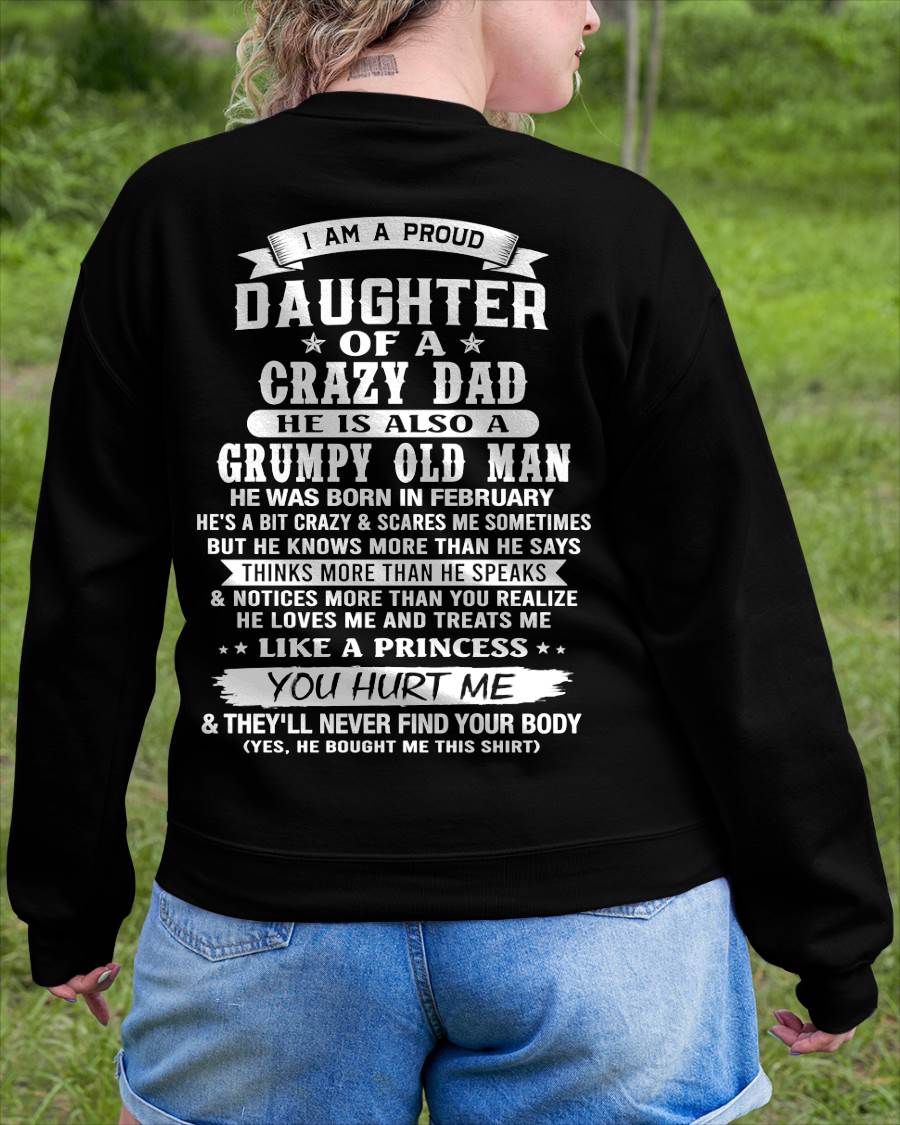 FEBRUARY - PROUD DAUGHTER OF A CRAZY DAD - FROM DAD - TLEE02 (SKU2606-70-02)