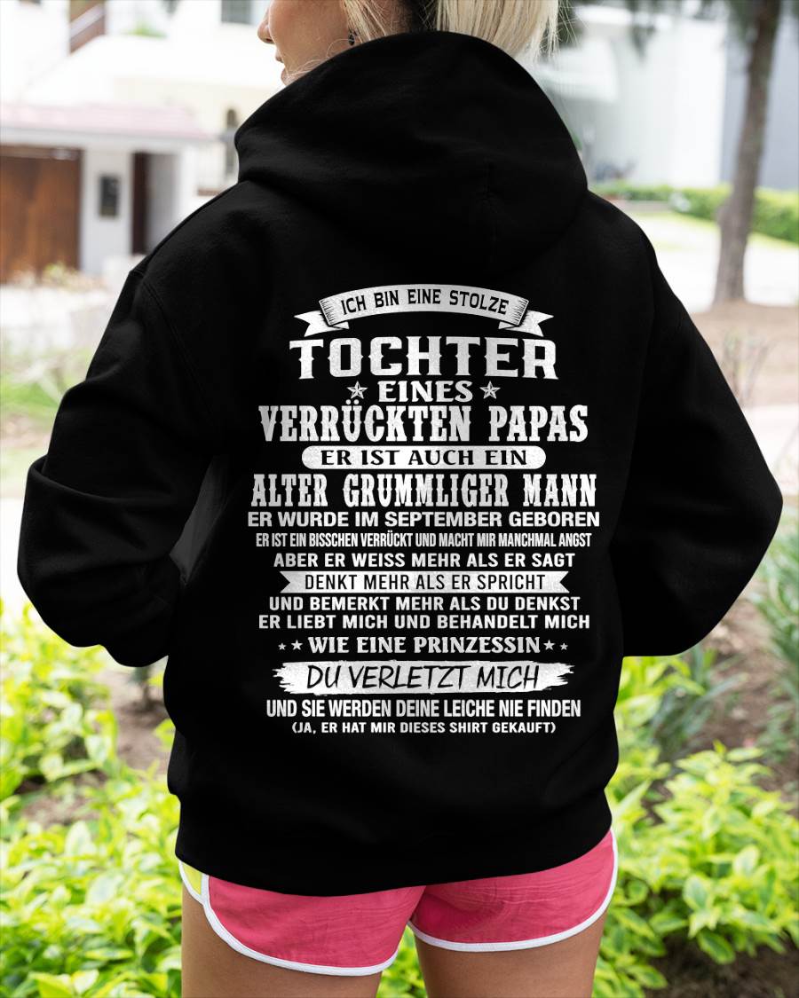 SEPTEMBER / TOCHTER EINES VERRÜCKTEN PAPAS SHIRT - GESCHENK VOM PAPA - TLEE09 (SKU2606-230-09)