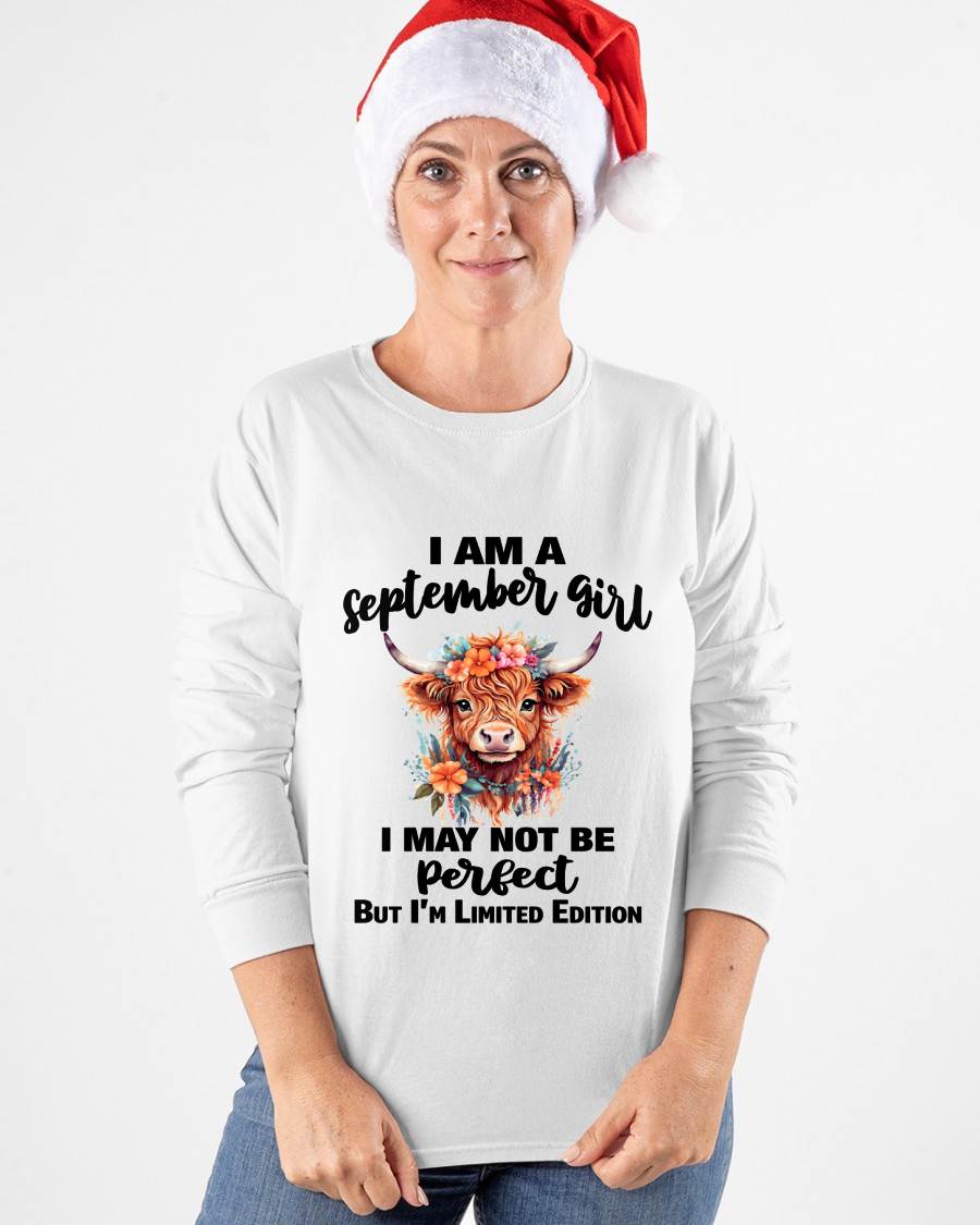 SEPTEMBER GIRL FLORAL HIGHLAND COW TEE - FOR WOMEN - TLEE09 (SKU2607-278-09)