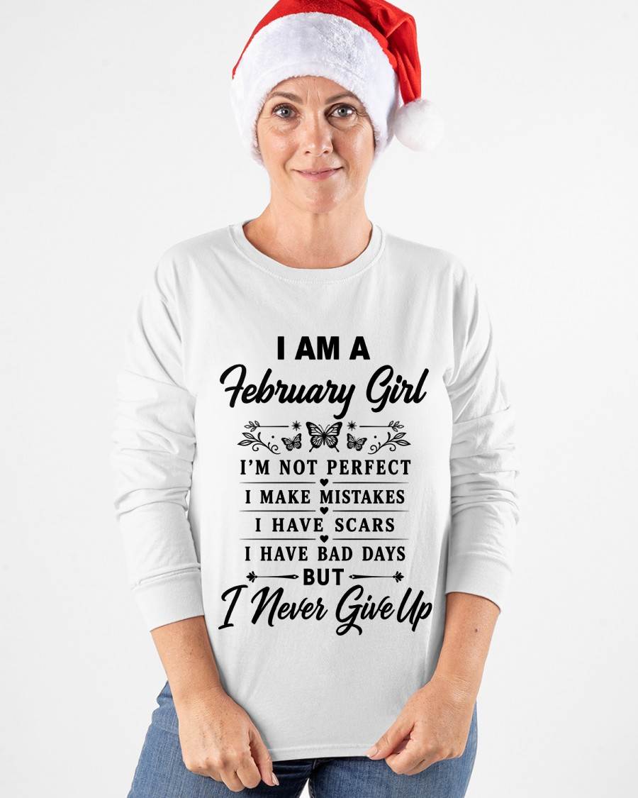 FEBRUARY GIRL NEVER GIVE UP - FOR WOMEN - TLEE02 (SKU2606-378-02)