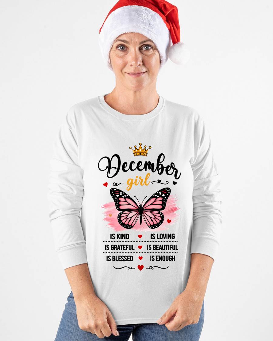 DECEMBER GIRL BUTTERFLY SHIRT - FOR WOMEN - TLEE12 (SKU2608-593-12)