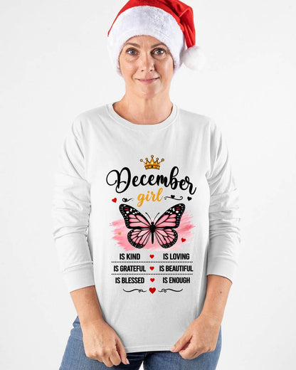 DECEMBER GIRL BUTTERFLY SHIRT - FOR WOMEN - TLEE12 (SKU2608-593-12)