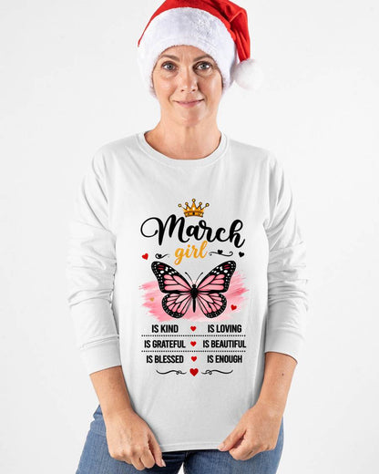 MARCH GIRL BUTTERFLY SHIRT - FOR WOMEN - TLEE03 (SKU2608-593-03)